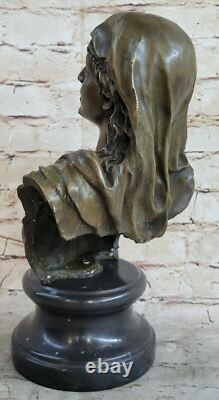 Statue Sculpture D'Art En Bronze Et Marbre De Femme Nue Sensuelle Signée