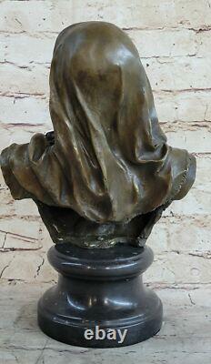 Statue Sculpture D'Art En Bronze Et Marbre De Femme Nue Sensuelle Signée