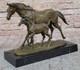 Statue Sculpture Figurine De Poney En Bronze Sur Marbre Art Animal Signée Milo