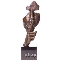 Statue d'un visage en bronze sur un socle en marbre d'après Dali