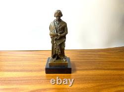 Statue en bronze Beethoven sur socle en marbre noir d'après François Truphème