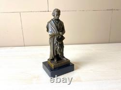 Statue en bronze Beethoven sur socle en marbre noir d'après François Truphème