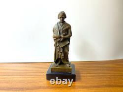 Statue en bronze Beethoven sur socle en marbre noir d'après François Truphème