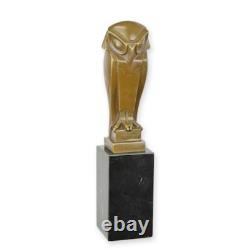 Statue en bronze Hibou de style Art déco sur socle en marbre d'après Coenraad