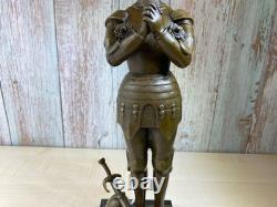 Statue en bronze de Jeanne d'Arc sur un socle en marbre noir d'après Mercier