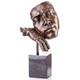Statue Visage Avec Une Main En Bronze Sur Un Socle En Marbre Noir D'apr&egrave;s S. Dali