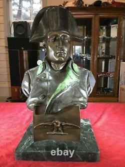 Support buste sur marbre signé bronze Napoléon