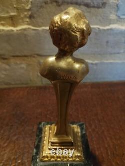 Tampon sceau en bronze signé roland sur base marbre