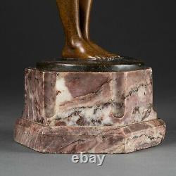 Théodore Rivière Phryné Bronze à patine brune nuancée sur marbre c. 1910