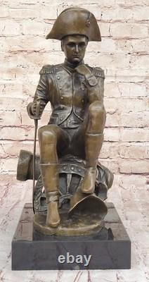 Vintage Rare Signée Bronze Napoléon Bonaparte Buste Statue Sculpture Base Marbre