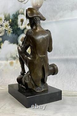 Vintage Rare Signée Bronze Napoléon Bonaparte Buste Statue Sculpture Base Marbre