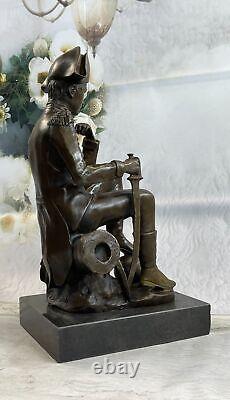 Vintage Rare Signée Bronze Napoléon Bonaparte Buste Statue Sculpture Base Marbre