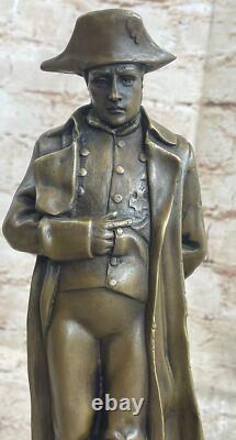 Vintage Rare Signée Bronze Napoléon Bonaparte Buste Statue Sculpture Marbre Fond