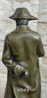 Vintage Rare Signée Bronze Napoléon Bonaparte Buste Statue Sculpture Marbre Fond