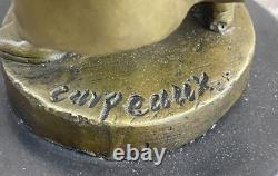 Vintage Rare Signée Bronze Napoléon Bonaparte Buste Statue Sculpture Marbre Fond
